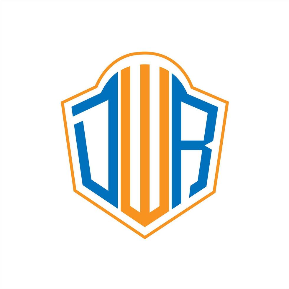 DWR abstract monogram shield logo design on white background. DWR creative initials letter logo. vector