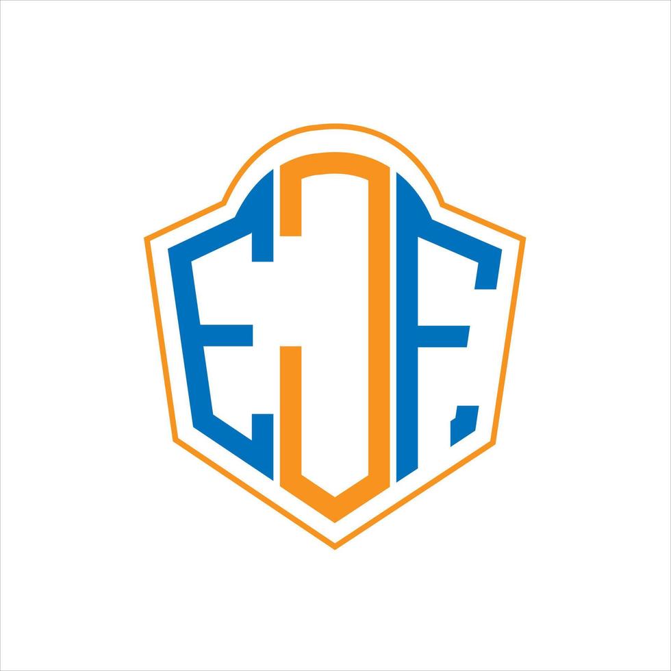 EJF abstract monogram shield logo design on white background. EJF creative initials letter logo. vector