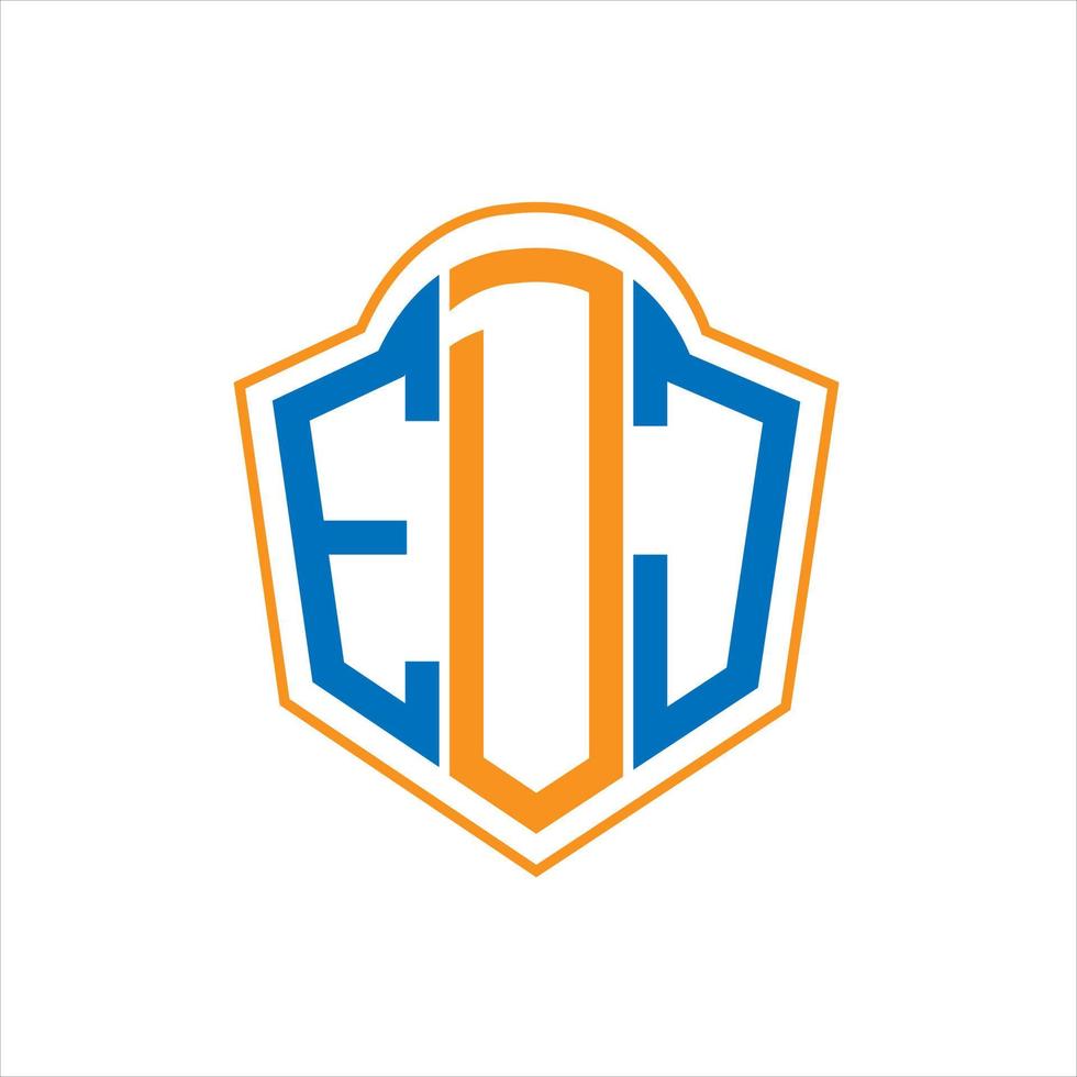 EDJ abstract monogram shield logo design on white background. EDJ creative initials letter logo. vector