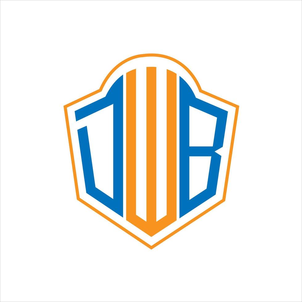 DWB abstract monogram shield logo design on white background. DWB creative initials letter logo. vector