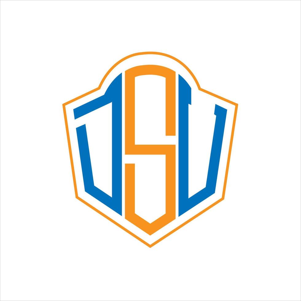 DSU abstract monogram shield logo design on white background. DSU creative initials letter logo. vector