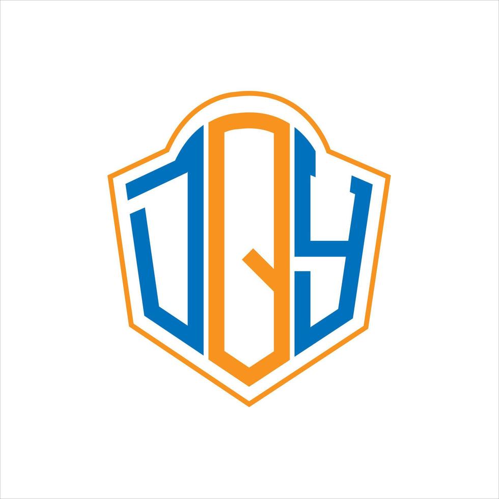 DQY abstract monogram shield logo design on white background. DQY creative initials letter logo. vector
