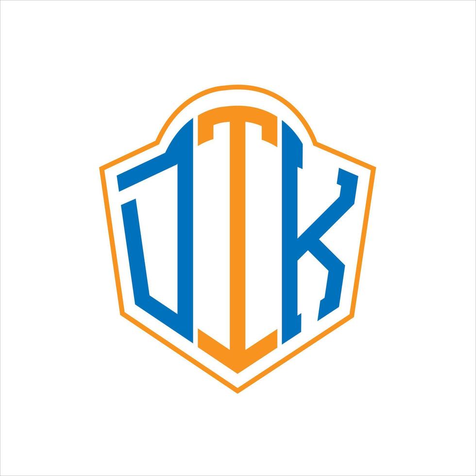 dtk resumen monograma proteger logo diseño en blanco antecedentes. dtk creativo iniciales letra logo. vector
