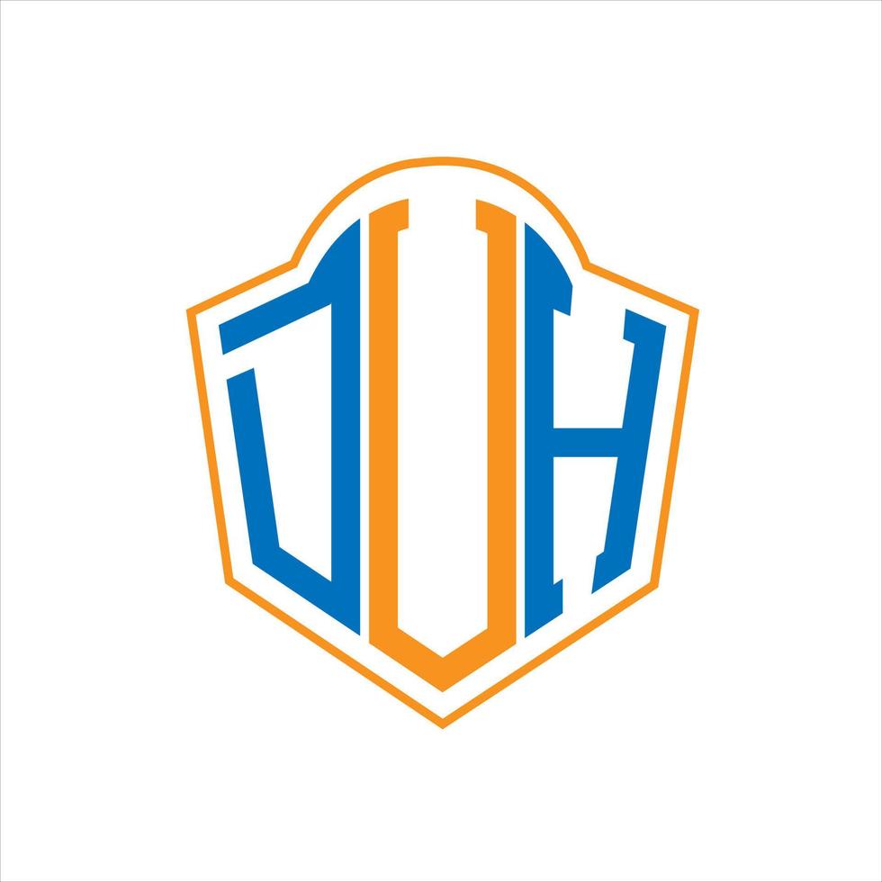 DUH abstract monogram shield logo design on white background. DUH creative initials letter logo. vector
