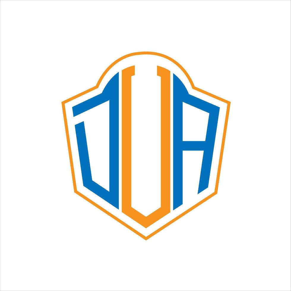 DVA abstract monogram shield logo design on white background. DVA creative initials letter logo. vector