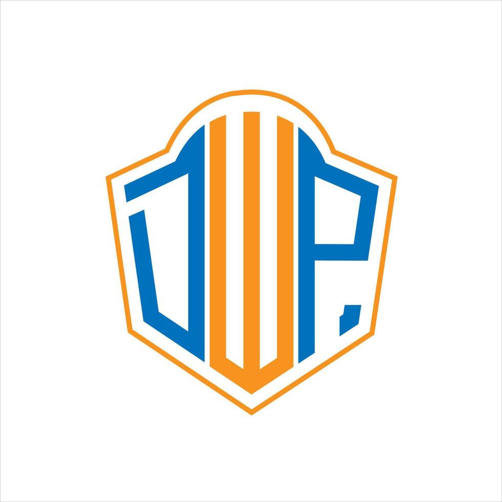 DWP abstract monogram shield logo design on white background. DWP creative initials letter logo. vector