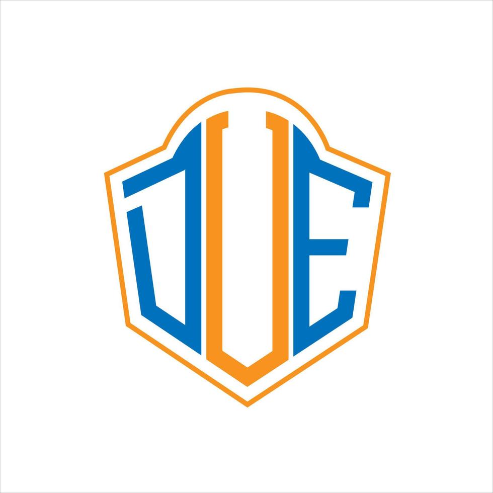 DVe abstract monogram shield logo design on white background. DVe creative initials letter logo. vector