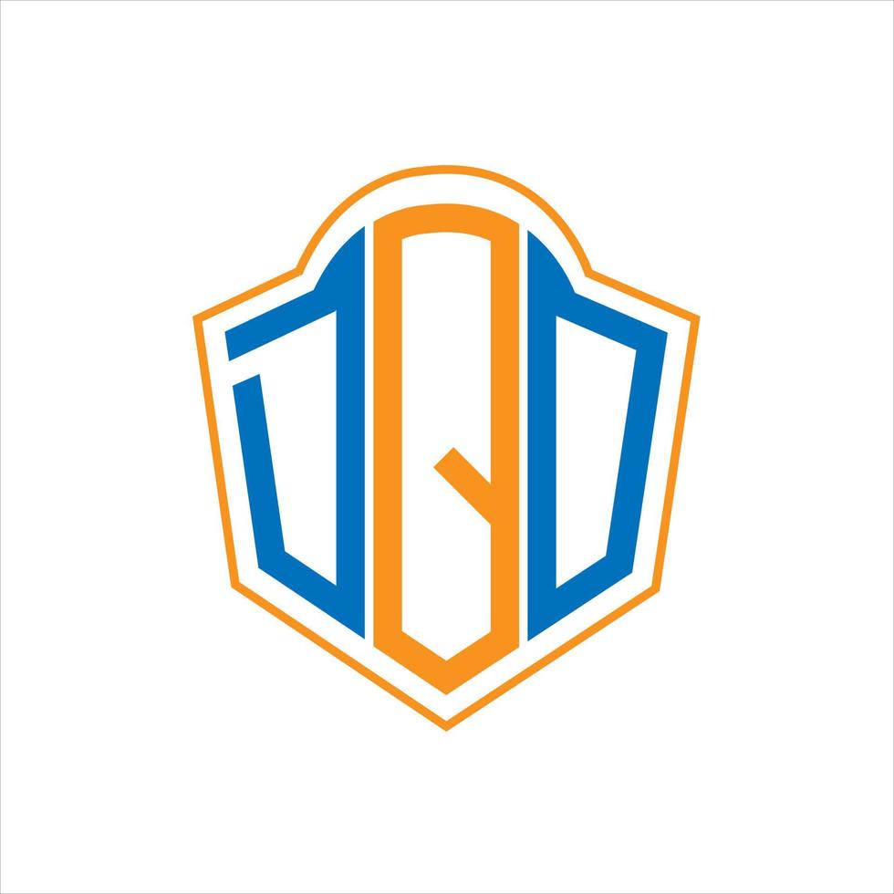 DQO abstract monogram shield logo design on white background. DQO creative initials letter logo. vector