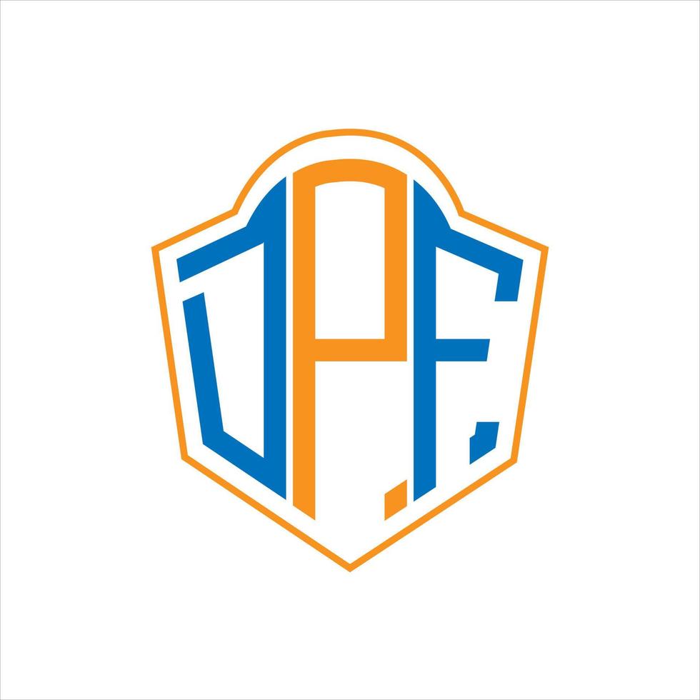 DPF abstract monogram shield logo design on white background. DPF creative initials letter logo. vector