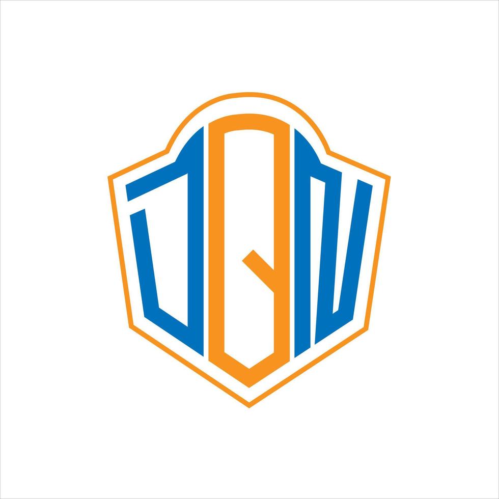 DQN abstract monogram shield logo design on white background. DQN creative initials letter logo. vector