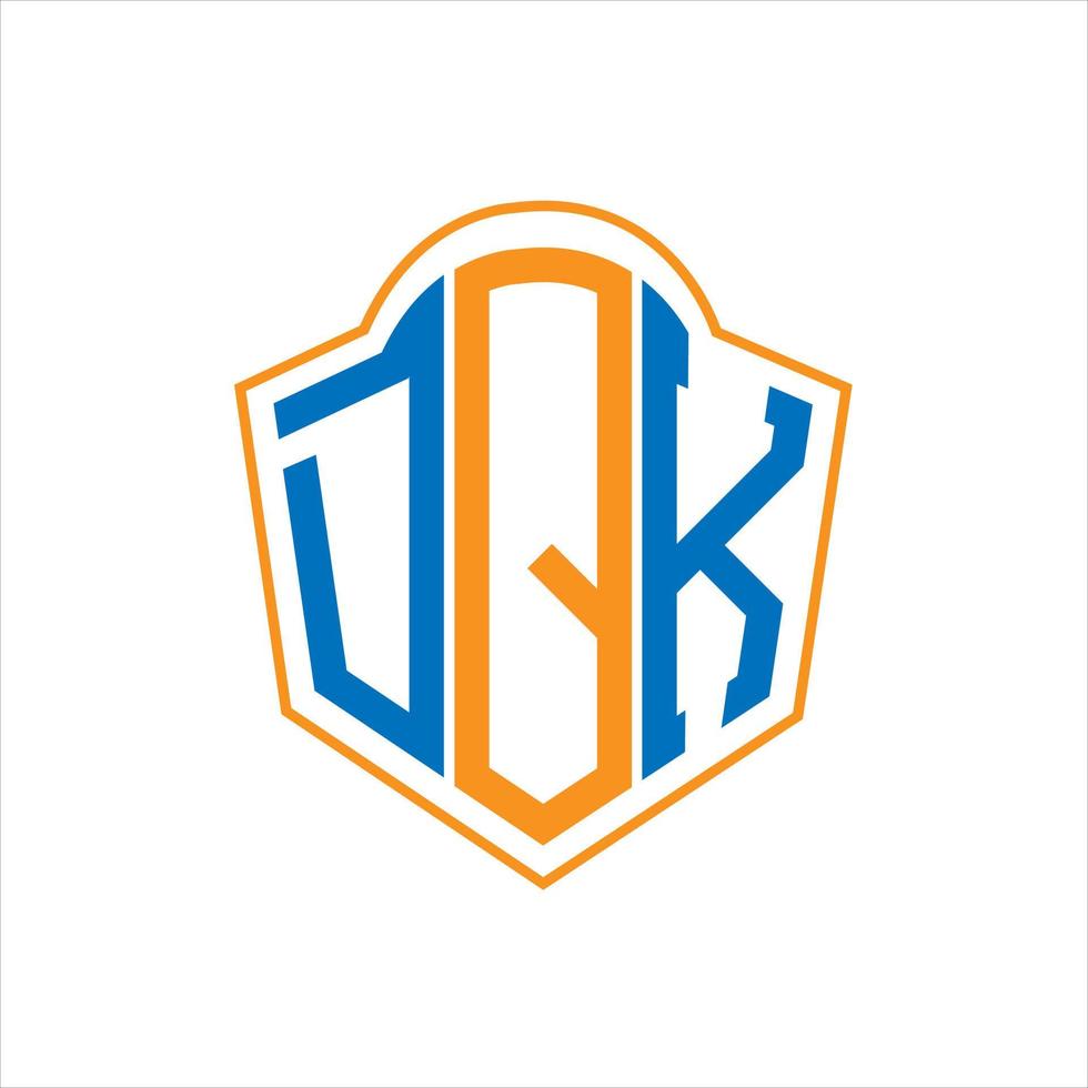 DQK abstract monogram shield logo design on white background. DQK creative initials letter logo. vector