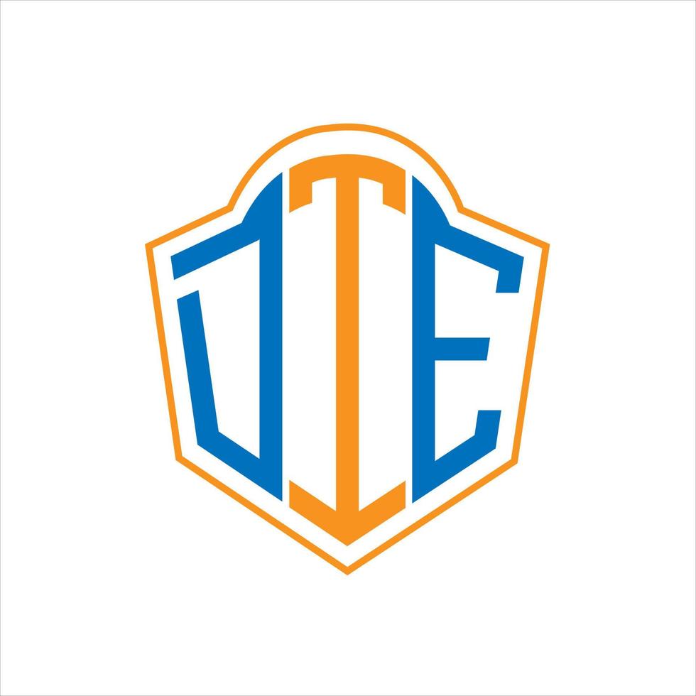 DTE abstract monogram shield logo design on white background. DTE creative initials letter logo. vector
