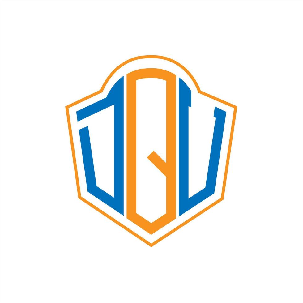 DQV abstract monogram shield logo design on white background. DQV creative initials letter logo. vector