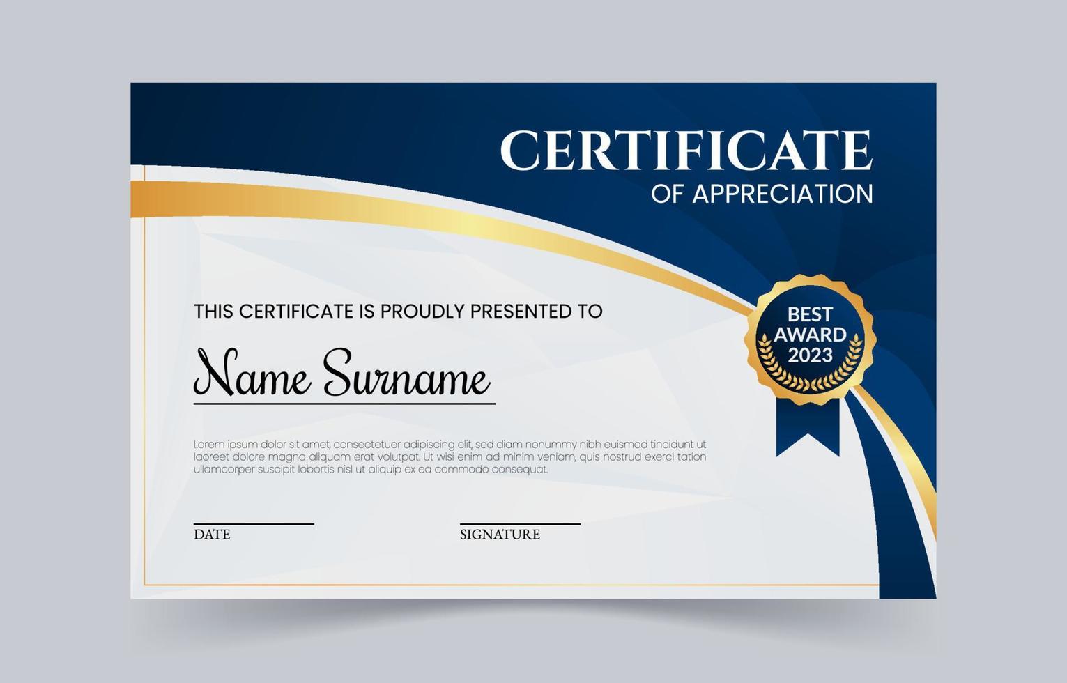 Professional Certificate Template vector