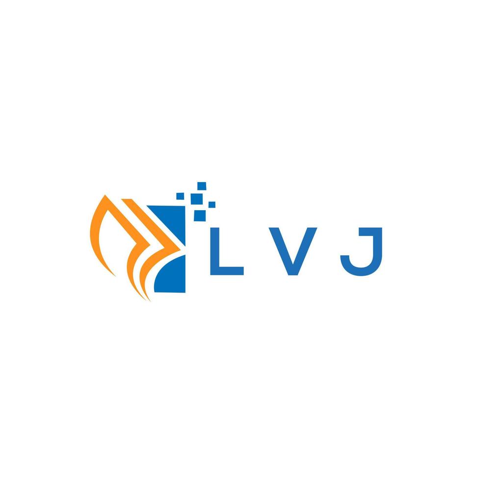 LVJ credit repair accounting logo design on WHITE background. LVJ creative initials Growth graph letter logo concept. LVJ business finance logo design. vector