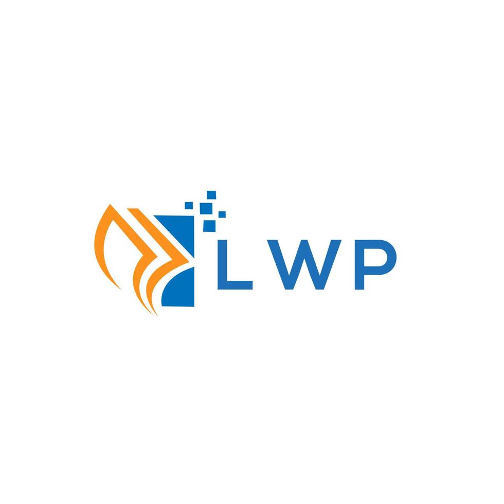 LWP credit repair accounting logo design on WHITE background. LWP creative initials Growth graph letter logo concept. LWP business finance logo design. vector