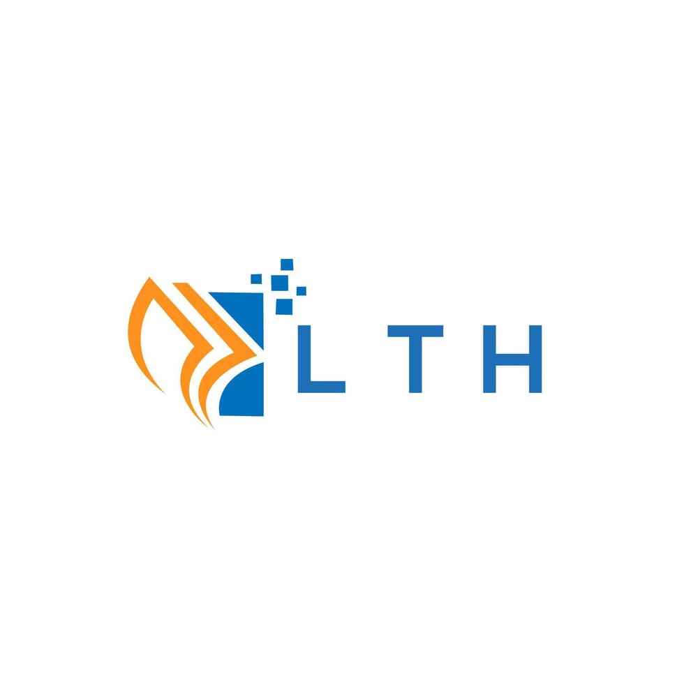 LTH credit repair accounting logo design on WHITE background. LTH creative initials Growth graph letter logo concept. LTH business finance logo design. vector