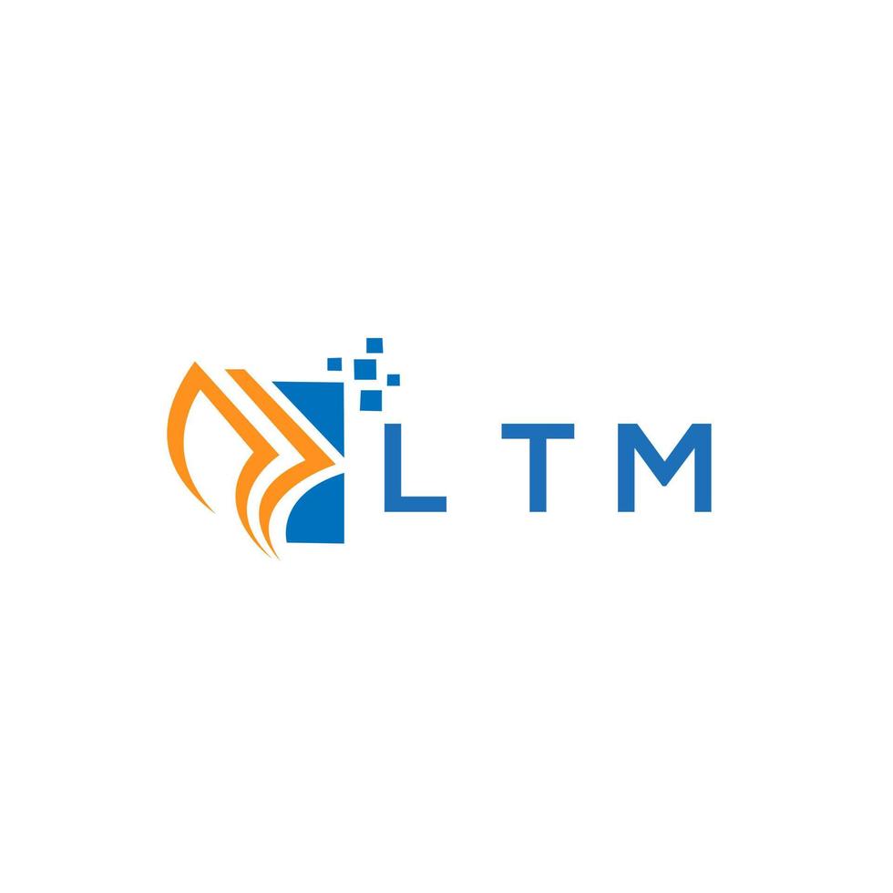 LTM credit repair accounting logo design on WHITE background. LTM creative initials Growth graph letter logo concept. LTM business finance logo design. vector