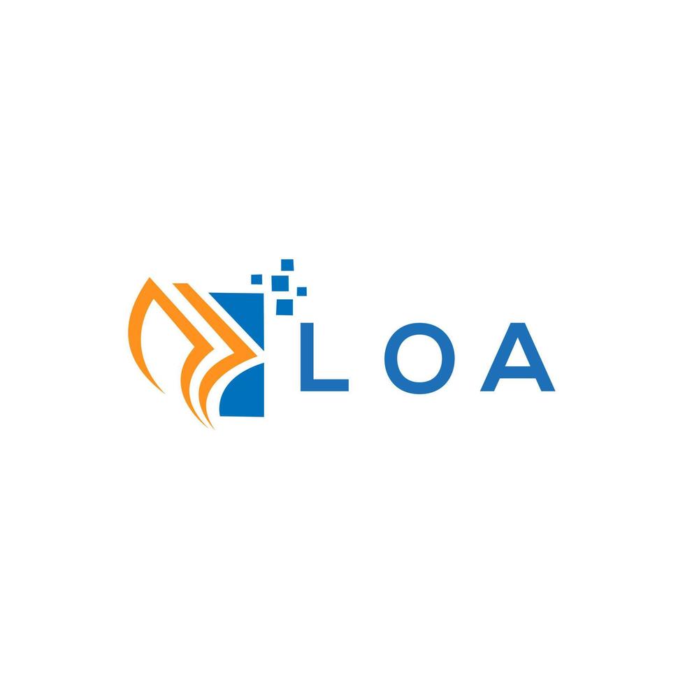 loa crédito reparar contabilidad logo diseño en blanco antecedentes. loa creativo iniciales crecimiento grafico letra logo concepto. loa negocio Finanzas logo diseño. vector