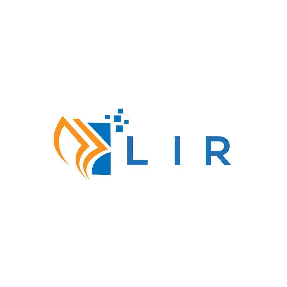 LIR credit repair accounting logo design on WHITE background. LIR creative initials Growth graph letter logo concept. LIR business finance logo design. vector