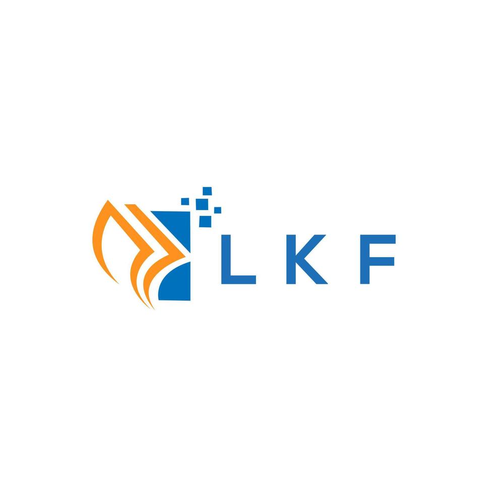 LKF credit repair accounting logo design on WHITE background. LKF creative initials Growth graph letter logo concept. LKF business finance logo design. vector