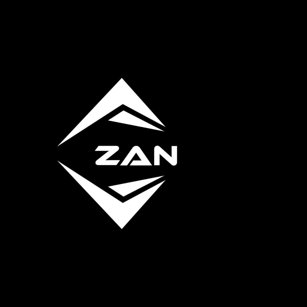 ZAN abstract monogram shield logo design on black background. ZAN creative initials letter logo. vector