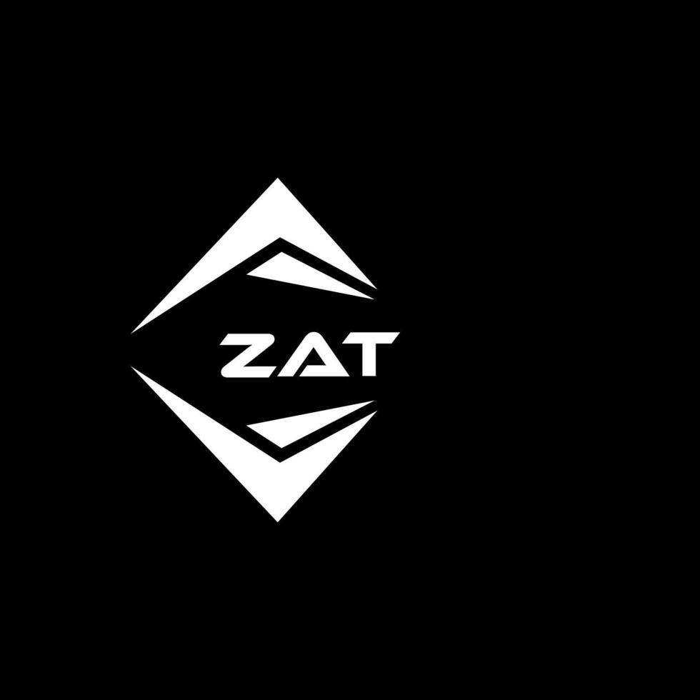 Zat resumen monograma proteger logo diseño en negro antecedentes. Zat creativo iniciales letra logo. vector