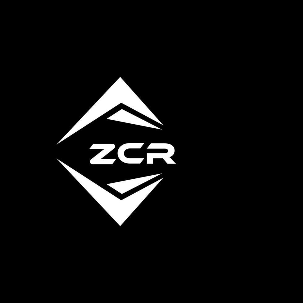 ZCR abstract monogram shield logo design on black background. ZCR creative initials letter logo. vector