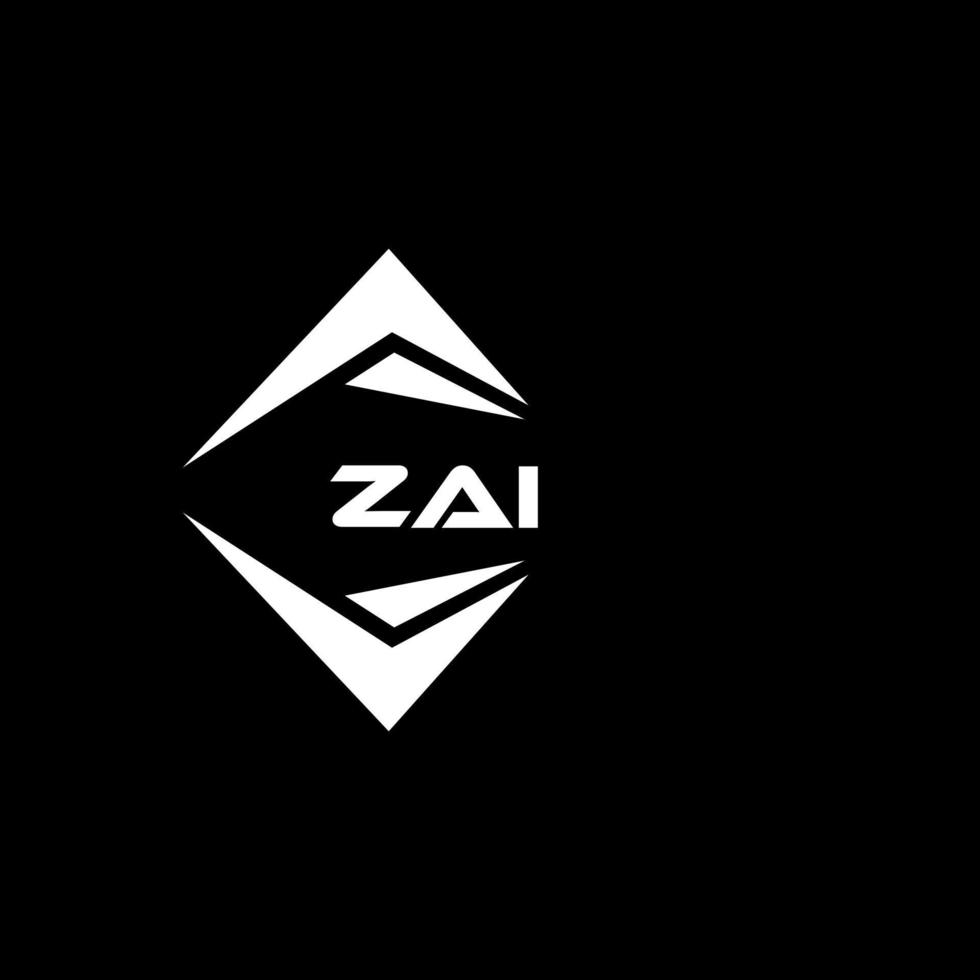 ZAI abstract monogram shield logo design on black background. ZAI creative initials letter logo. vector