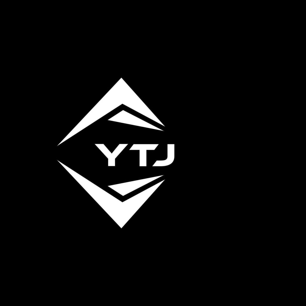 YTJ abstract monogram shield logo design on black background. YTJ creative initials letter logo. vector