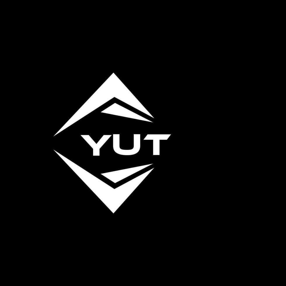YUT abstract monogram shield logo design on black background. YUT creative initials letter logo. vector