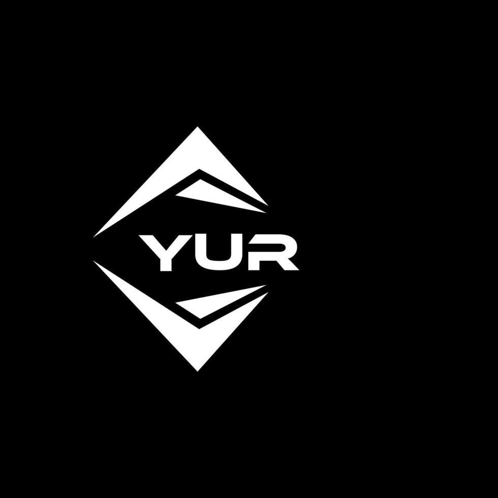 YUR abstract monogram shield logo design on black background. YUR creative initials letter logo. vector