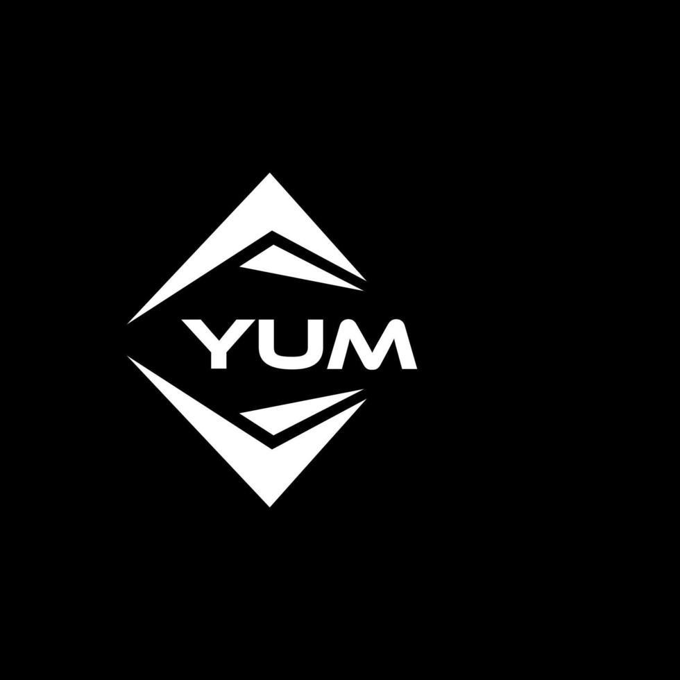 YUM abstract monogram shield logo design on black background. YUM creative initials letter logo. vector