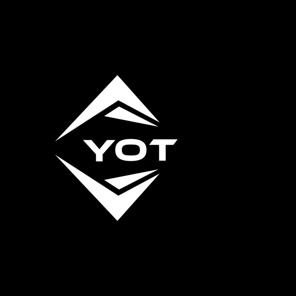 YOT abstract monogram shield logo design on black background. YOT creative initials letter logo. vector