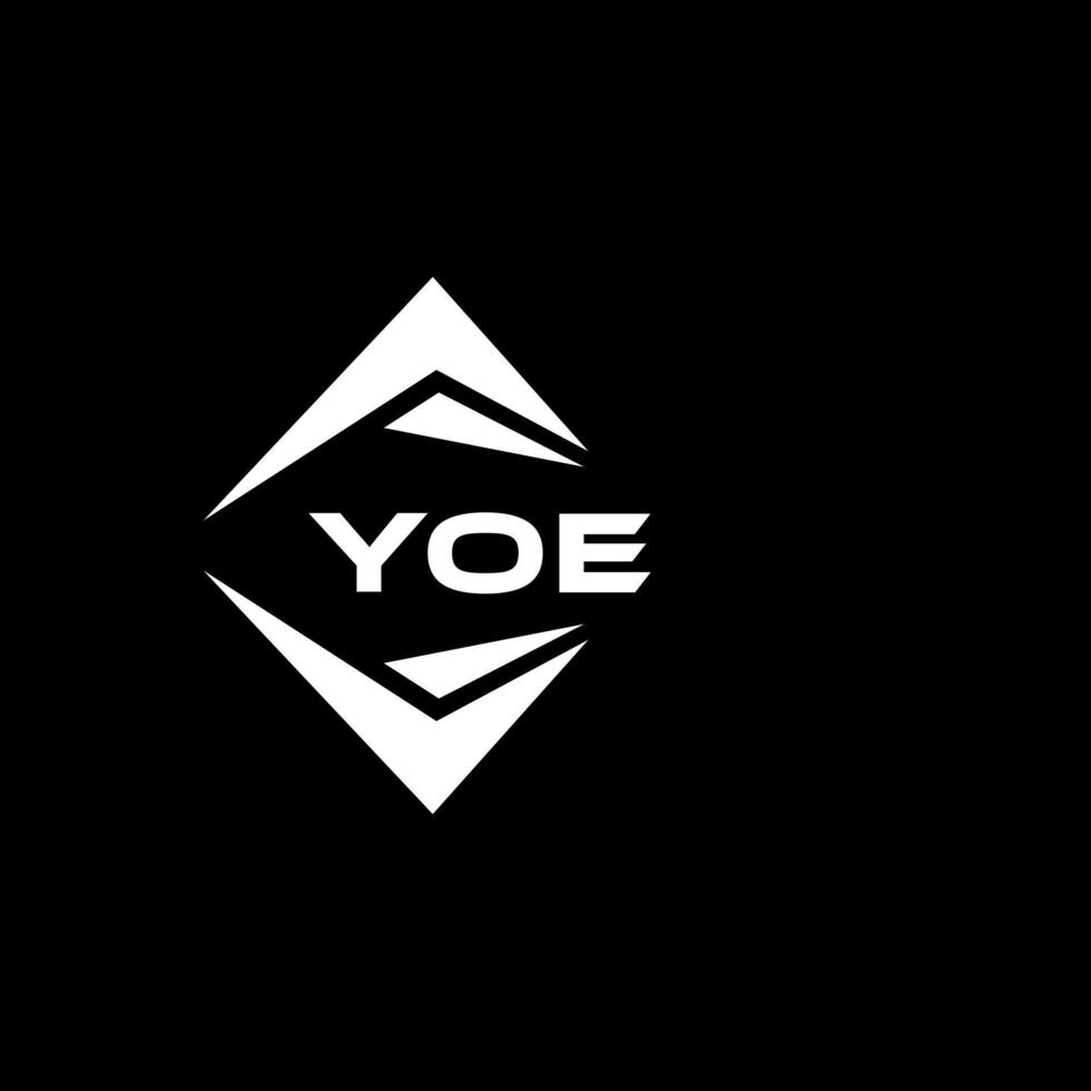 YOE abstract monogram shield logo design on black background. YOE creative initials letter logo. vector