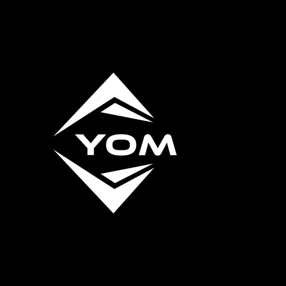 YOM abstract monogram shield logo design on black background. YOM creative initials letter logo. vector