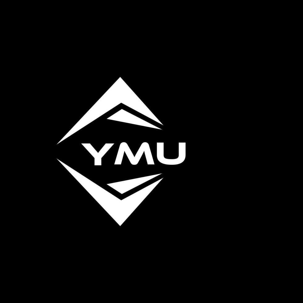 YMU abstract monogram shield logo design on black background. YMU creative initials letter logo. vector