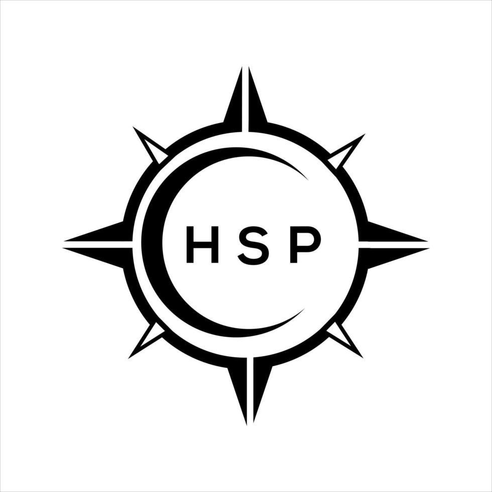 hsp resumen tecnología circulo ajuste logo diseño en blanco antecedentes. hsp creativo iniciales letra logo. vector