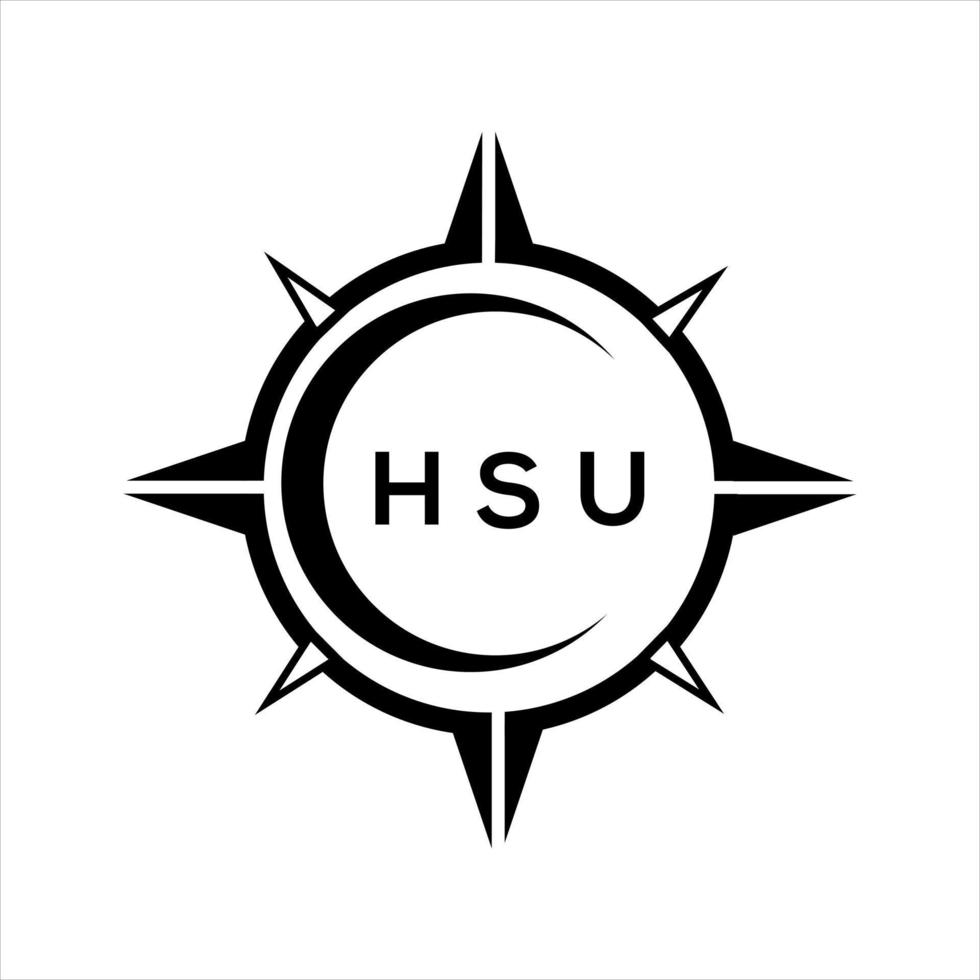 HSU abstract technology circle setting logo design on white background. HSU creative initials letter logo. vector
