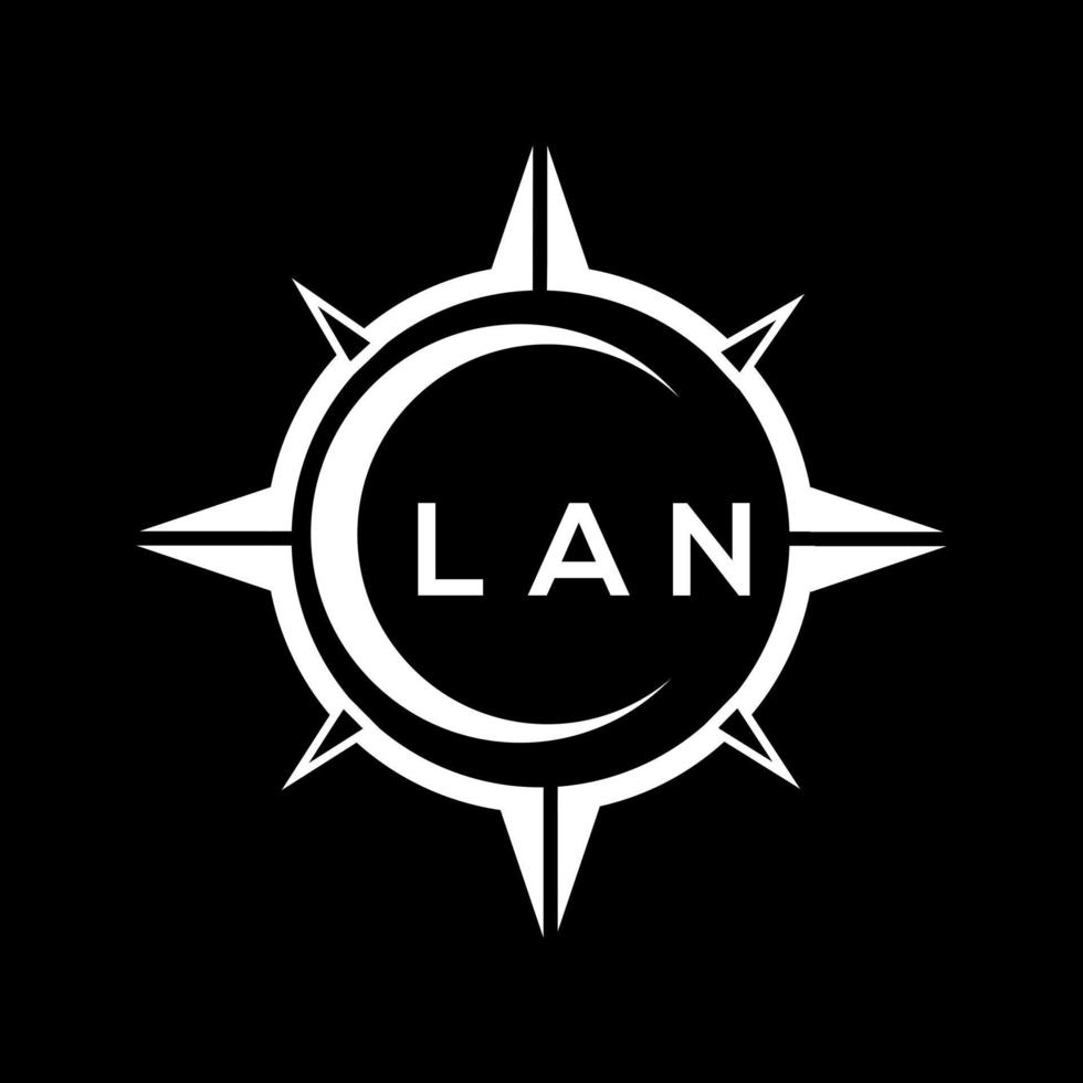 lan resumen tecnología circulo ajuste logo diseño en negro antecedentes. lan creativo iniciales letra logo. vector