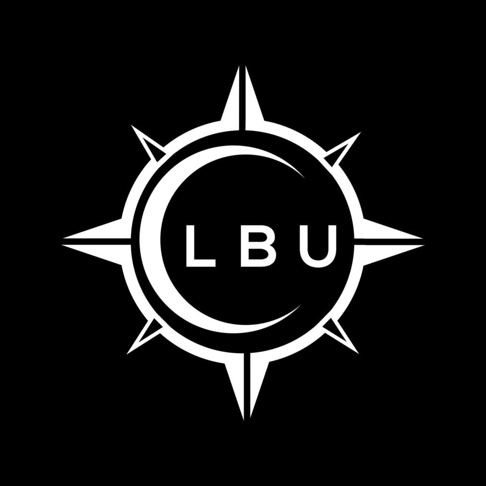 LBU abstract technology circle setting logo design on black background. LBU creative initials letter logo. vector