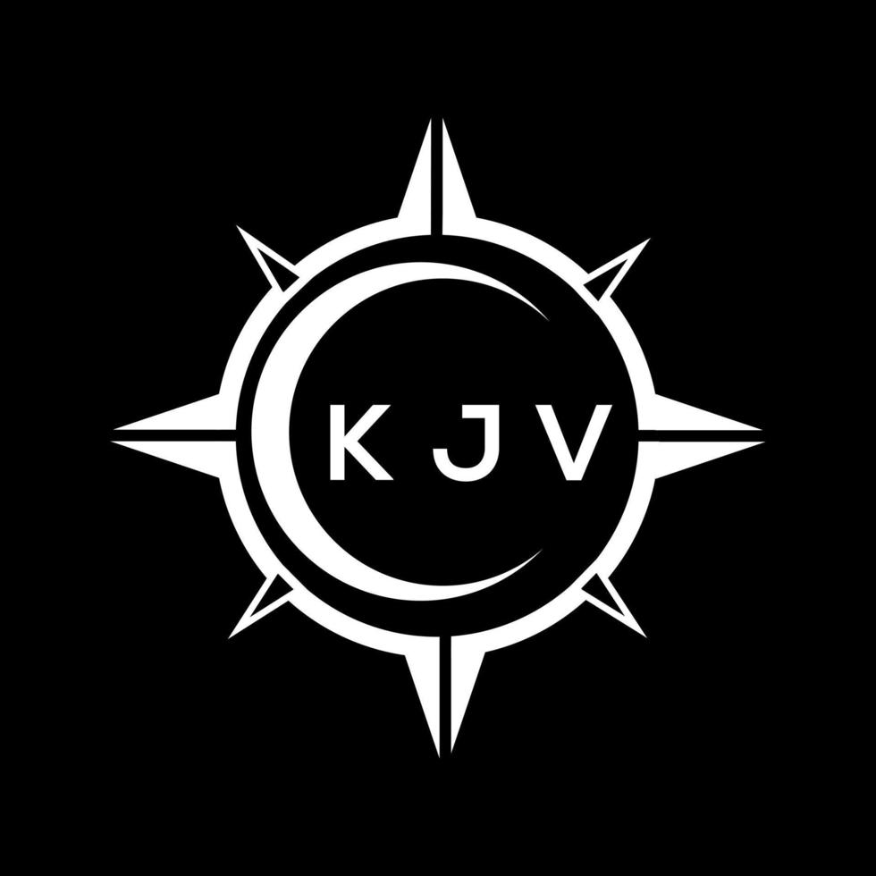 KJV creative initials letter logo.KJV abstract technology circle setting logo design on black background. KJV creative initials letter logo. vector