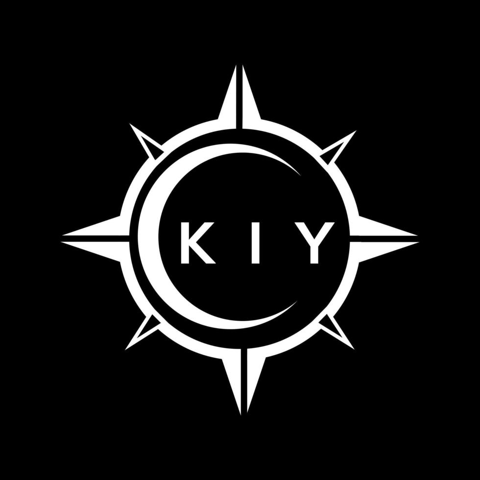 kiy resumen tecnología circulo ajuste logo diseño en negro antecedentes. kiy creativo iniciales letra logo. vector