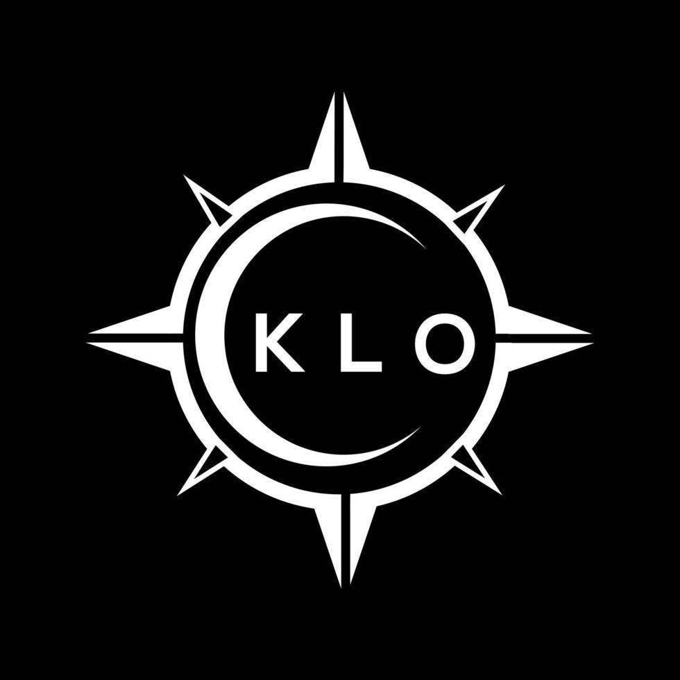 klo resumen tecnología circulo ajuste logo diseño en negro antecedentes. klo creativo iniciales letra logo. vector