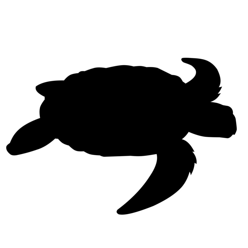 Isolated turtle silhouette vector art