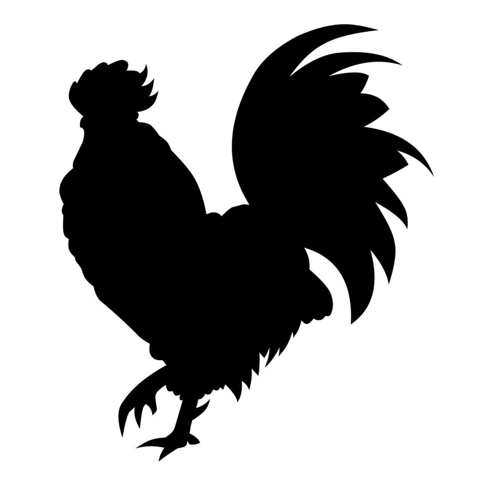 Isolated Rooster silhouette vector art