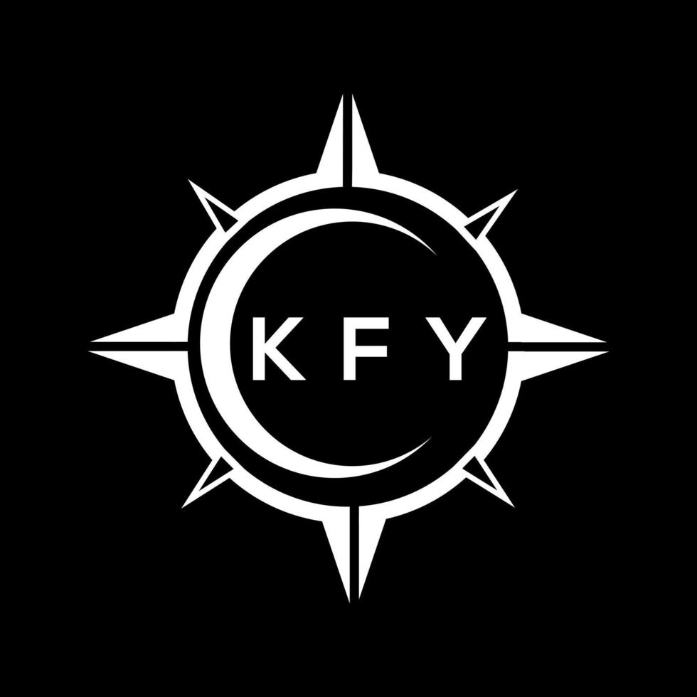 KFY abstract technology circle setting logo design on black background. KFY creative initials letter logo. vector