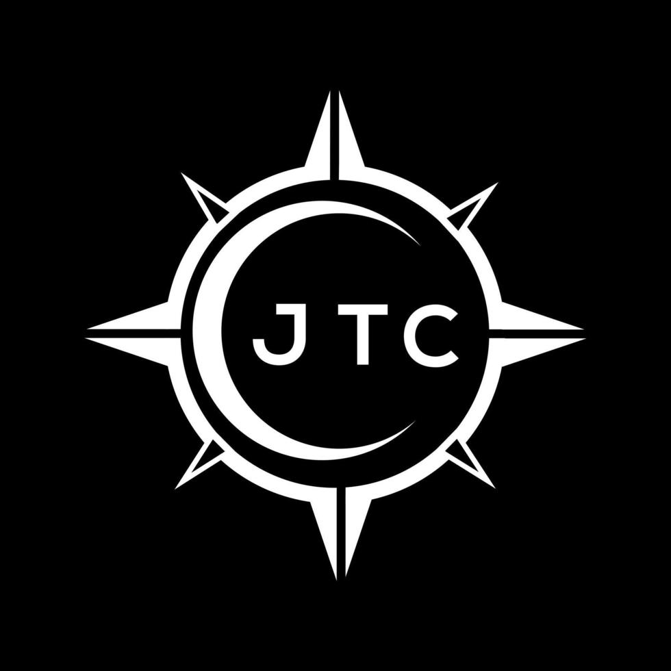 JTC abstract technology circle setting logo design on black background. JTC creative initials letter logo. vector