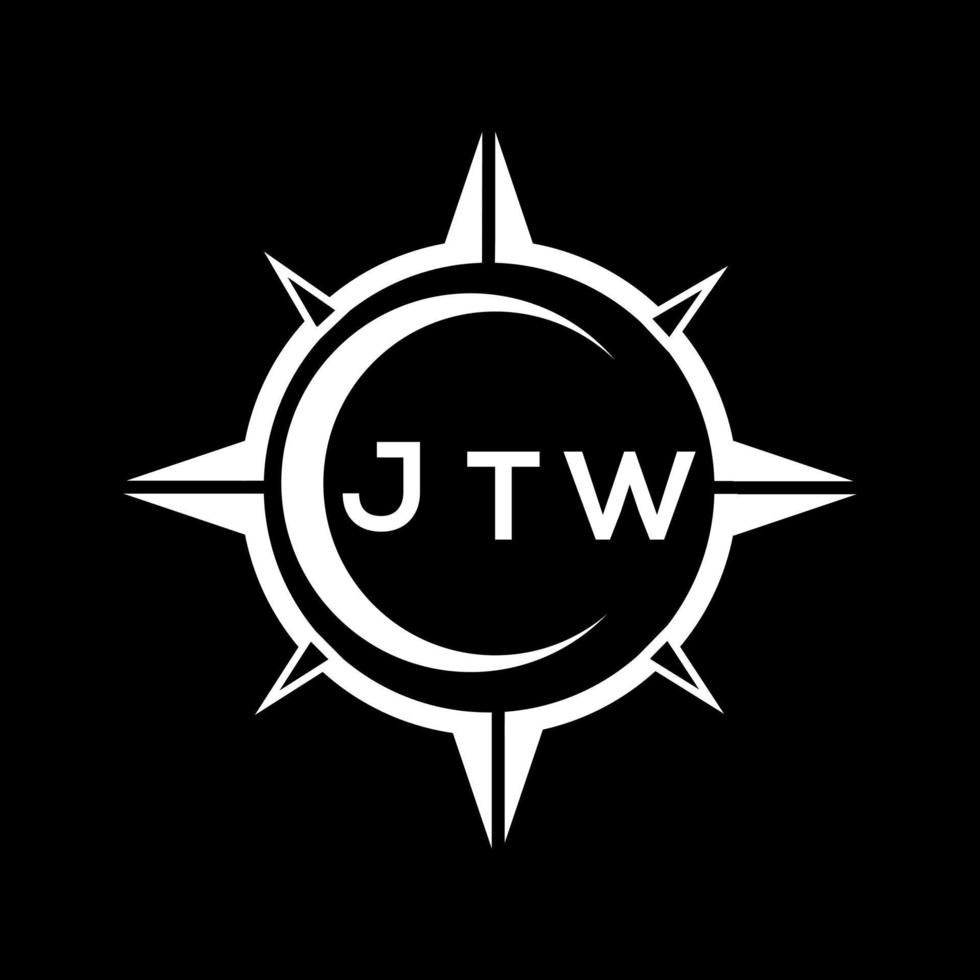 JTW abstract technology circle setting logo design on black background. JTW creative initials letter logo. vector
