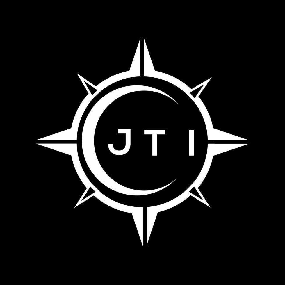 JTI abstract technology circle setting logo design on black background. JTI creative initials letter logo. vector